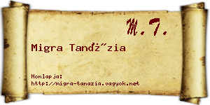 Migra Tanázia névjegykártya